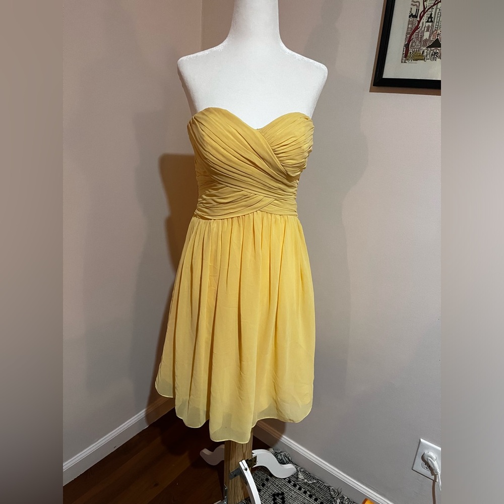 Yellow strapless bridesmaid dress worn once